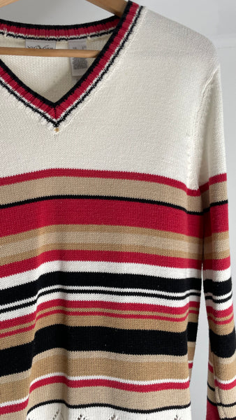 Red Stripes Sweater L