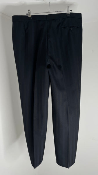 Blue Satin Pinstripe Pants L