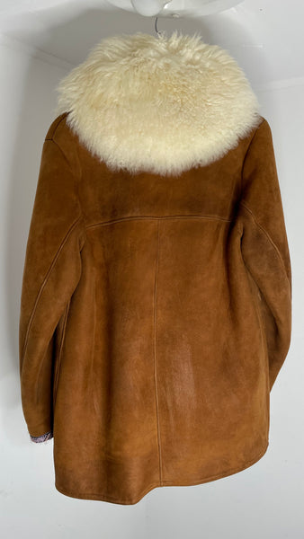 Cognac Shearling Coat M