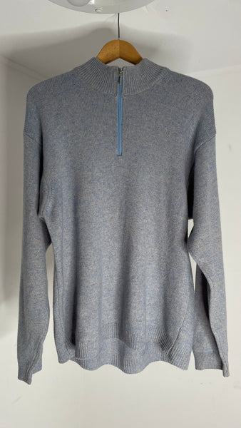 Blue Zip Sweater L