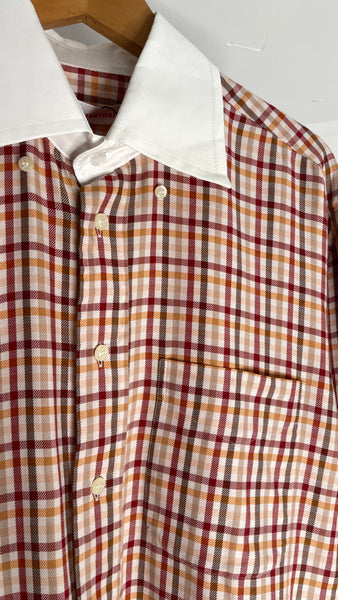 VITA Extend Cuff Shirt Brown Check M/L