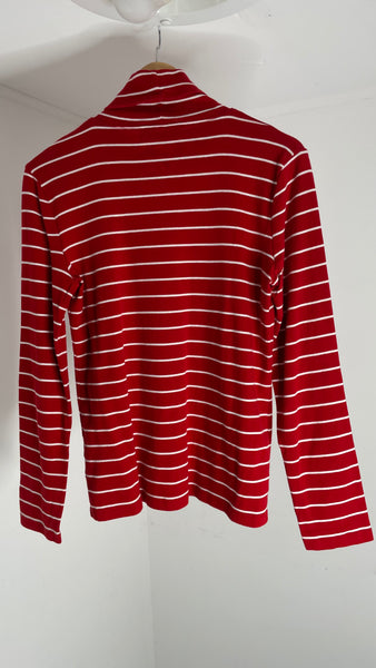 Red Stripes Turtleneck L