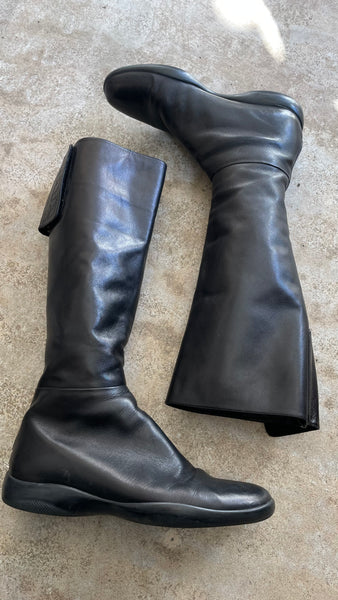 Prada Tall Zip Boots 37.5