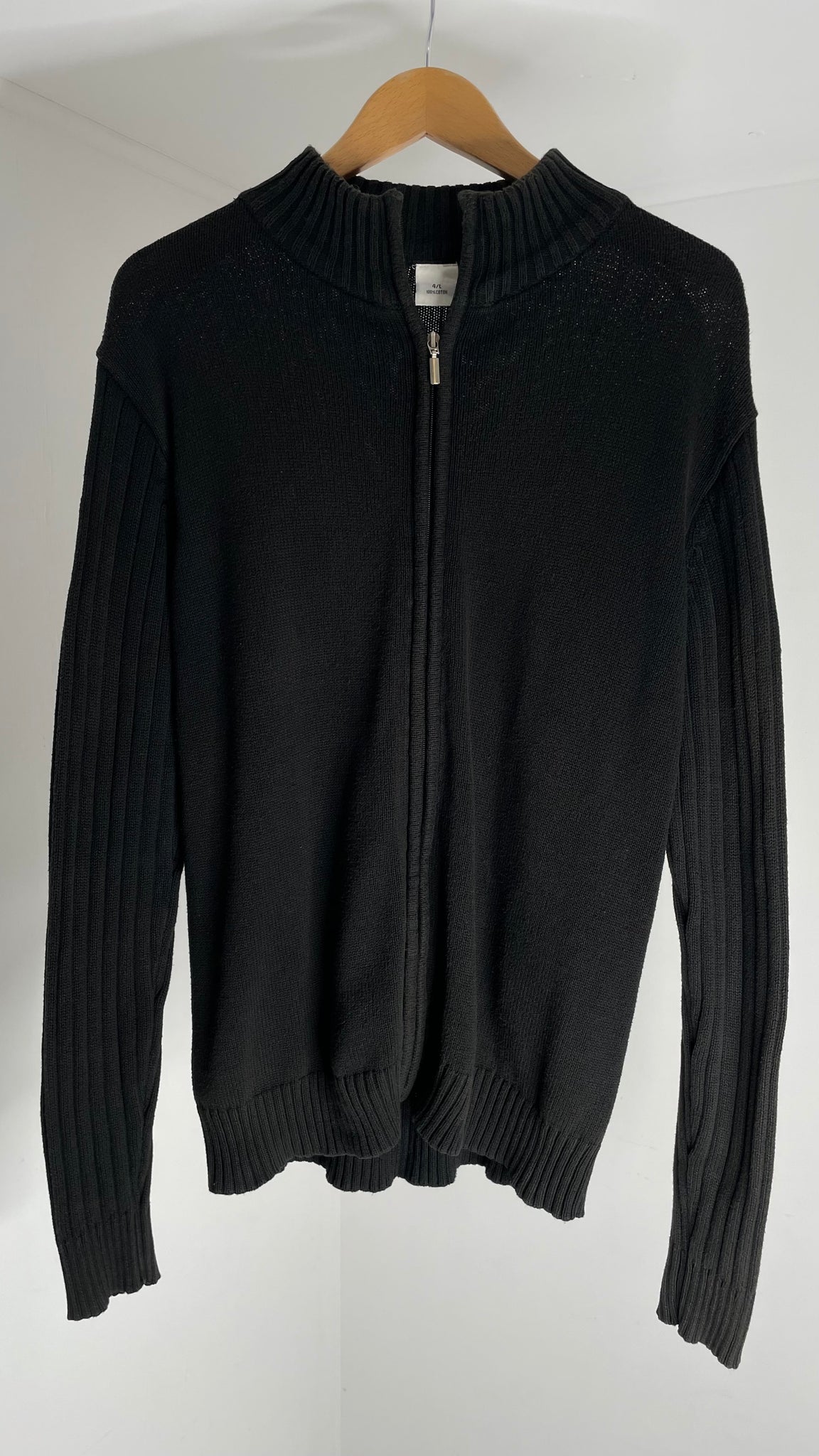 Ribbed Cotton Zip L