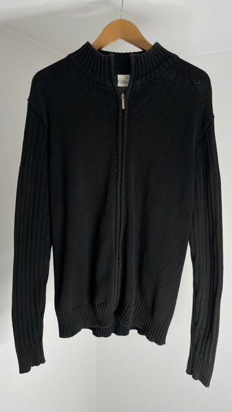 Ribbed Cotton Zip L