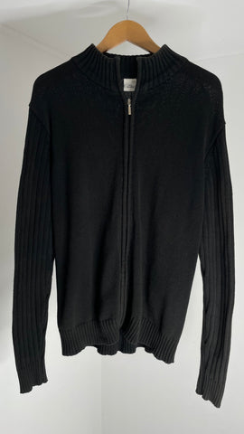 Ribbed Cotton Zip L