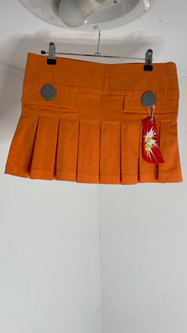 Orange Pleat Skirt M