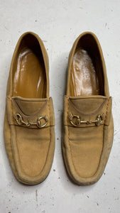 Gucci Beige Suede Loafers 38.5