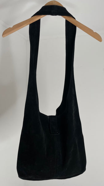 Buckle Suede Hobo Bag