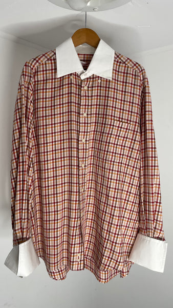 VITA Extend Cuff Shirt Brown Check M/L