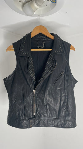 Leather Stud Vest L