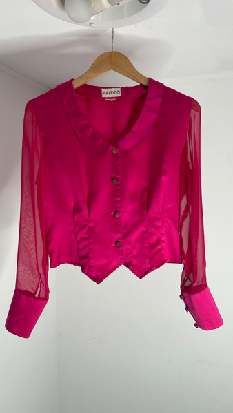 Fuchsia Sheer Top M