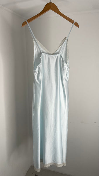 Blue Silk Slip Dress M