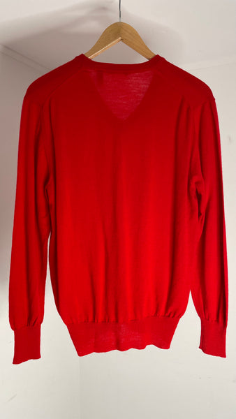 Intense Red Wool Sweater S