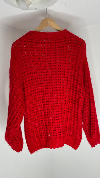 Red Holes Sweater L