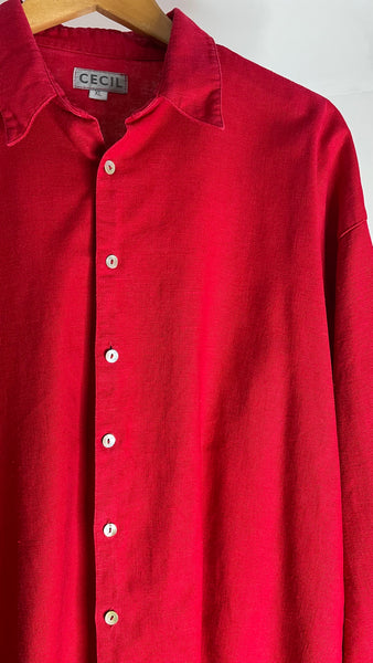 Cherry Linen Top XL