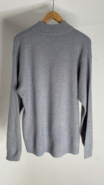 Blue Zip Sweater L