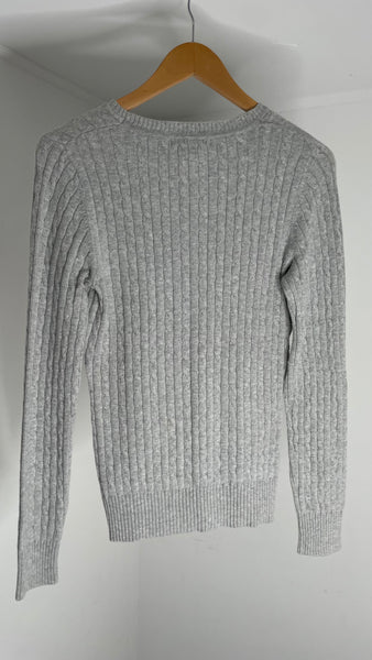 Grey Cable Sweater M