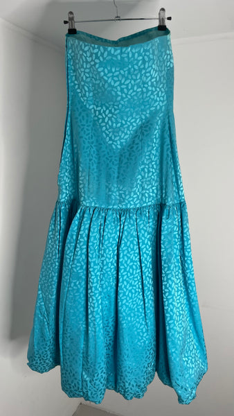 Aqua Silk Tube Dress M