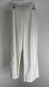 White Zip Lin Pants M