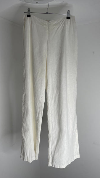 White Zip Lin Pants M