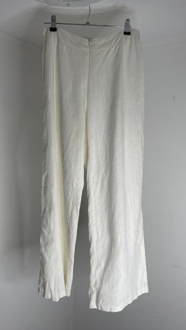 White Zip Lin Pants M