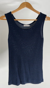 Mesh Stripes Tank Top M