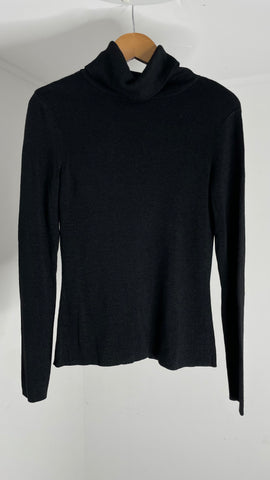 Silk Black Turtleneck S