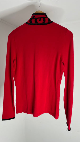 Red Design Zip Top XS