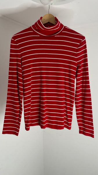Red Stripes Turtleneck L