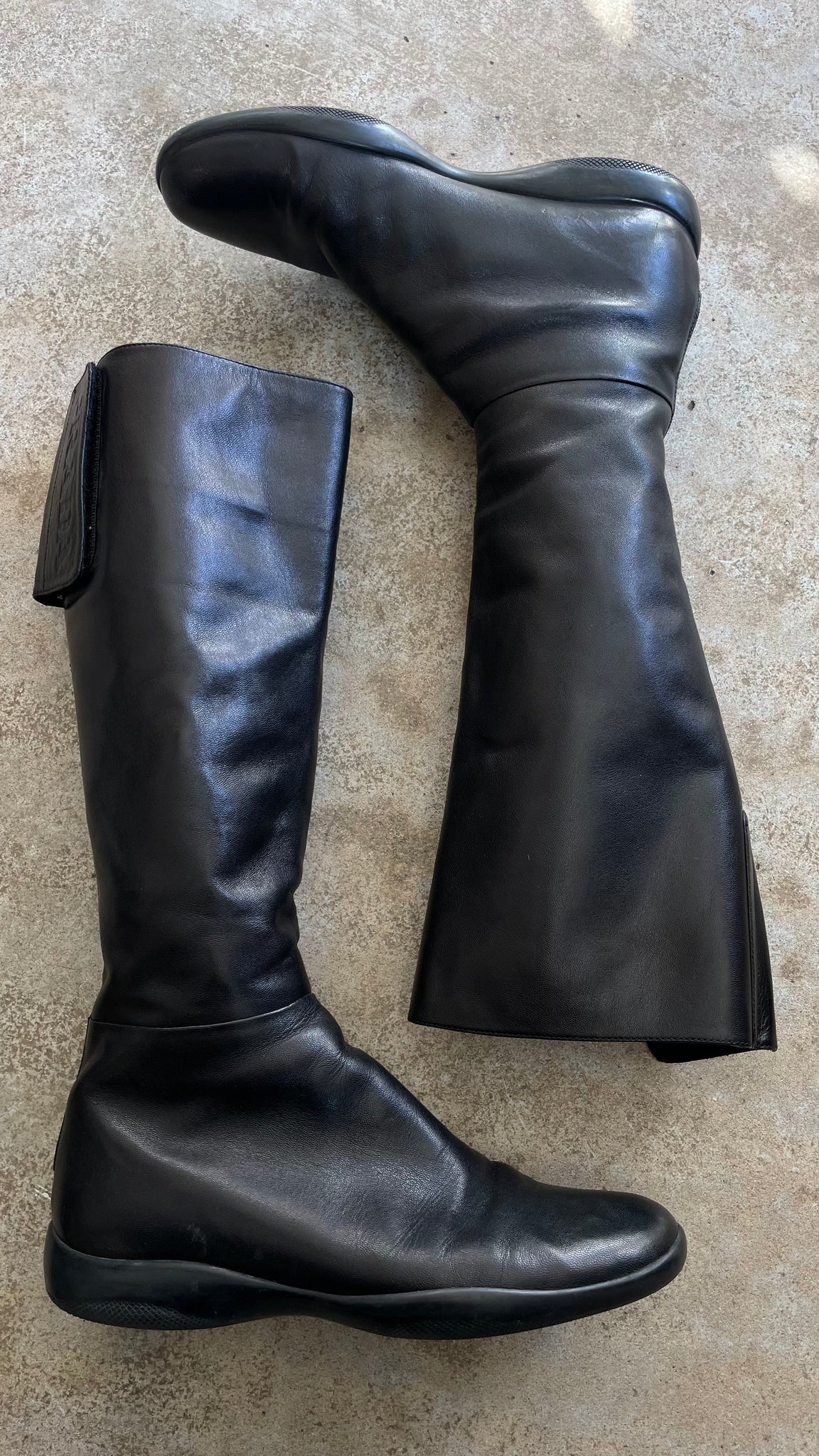 Prada Tall Zip Boots 37.5