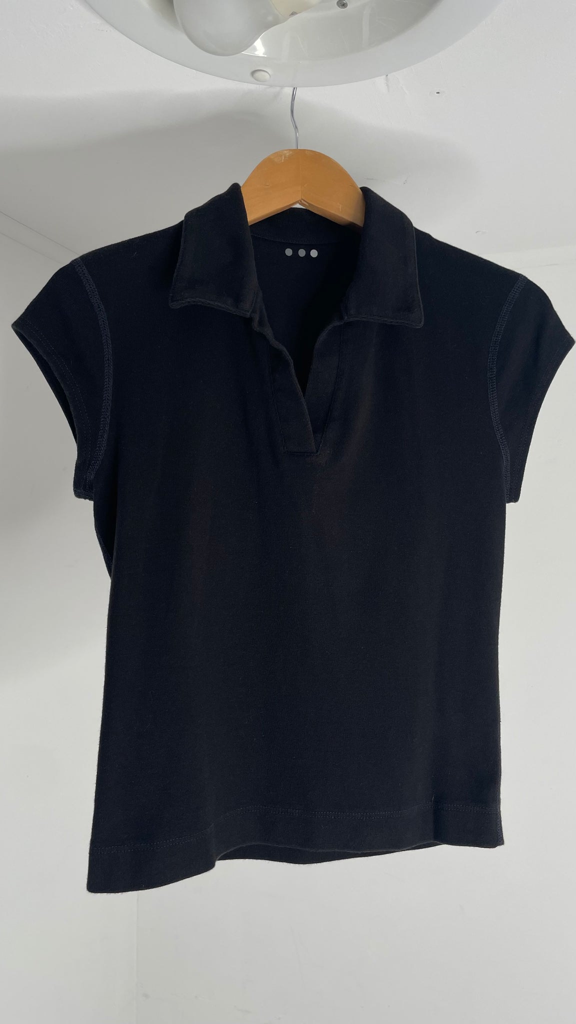 Black V Polo Top S