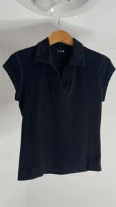 Black V Polo Top S