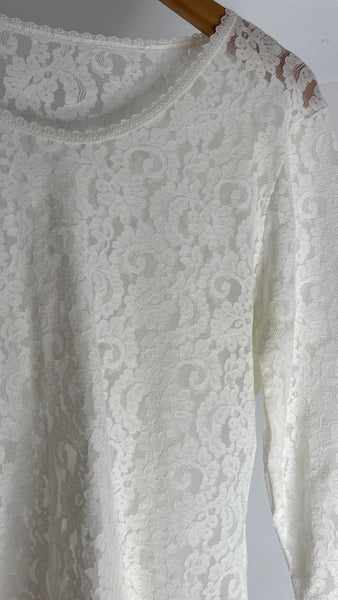 Blanc Lace Top O/S