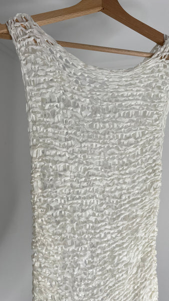 White Web Knit Tank O/S