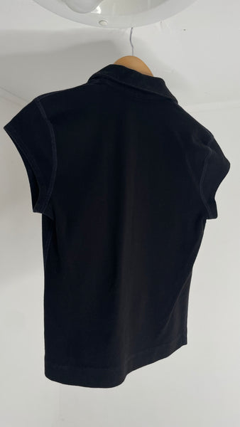 Black V Polo Top S