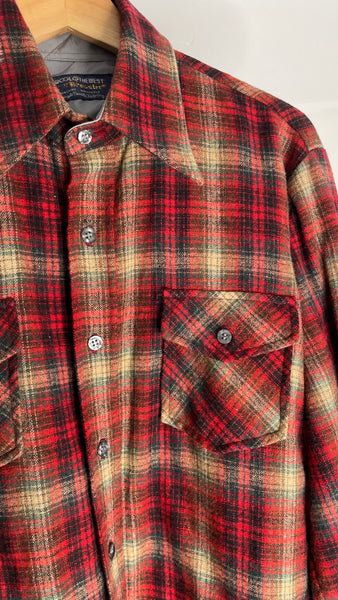 Red Wool Flannel L