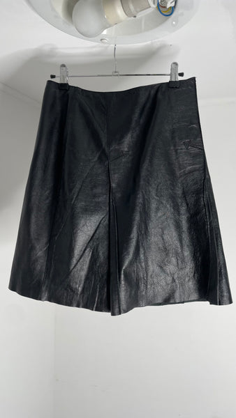 Blue Deep Leather Skirt M