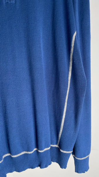 Blue Thread Zip Sweater L