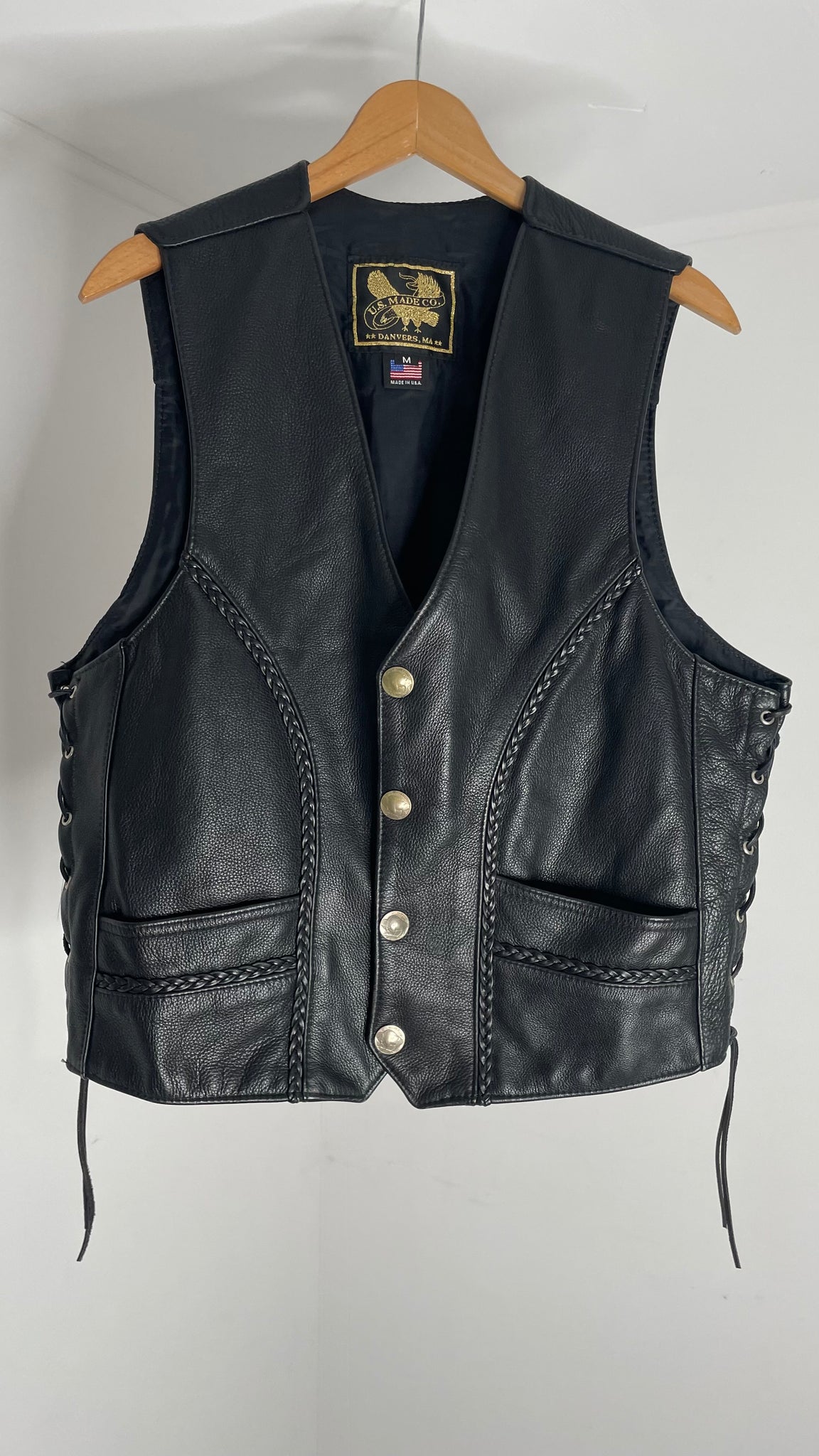 Biker Leather Vest M