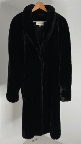 Blk Faux Fur Coat FR42