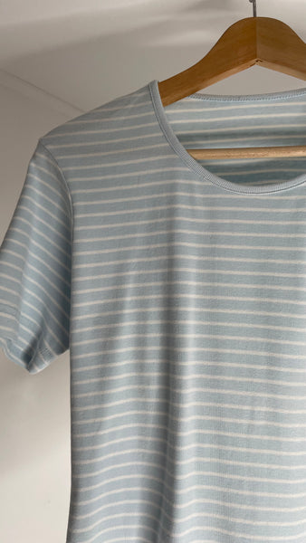 Baby Blue Stripes Top M
