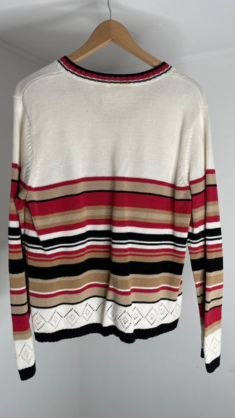 Red Stripes Sweater L