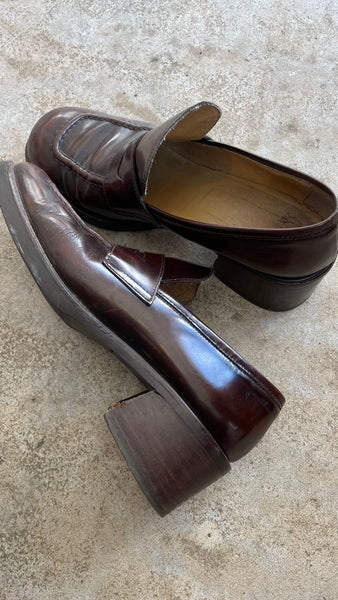 Brown Heel Loafers 39