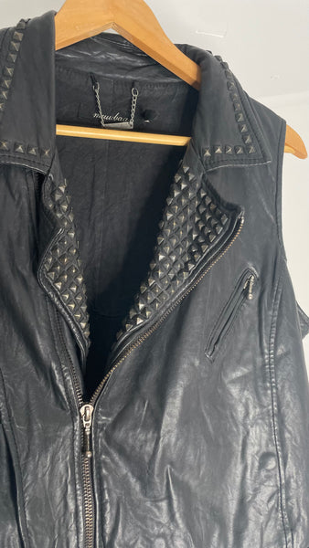 Leather Stud Vest L