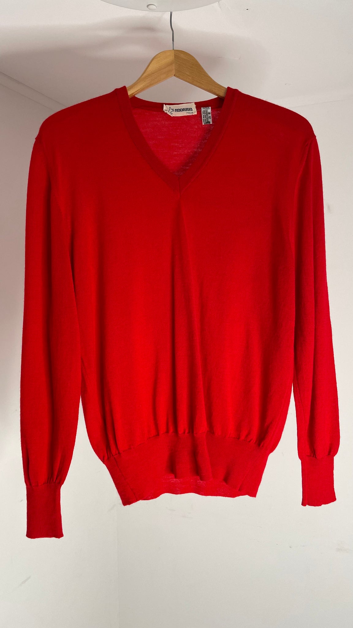 Intense Red Wool Sweater S