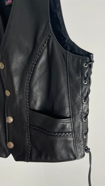 Biker Leather Vest M