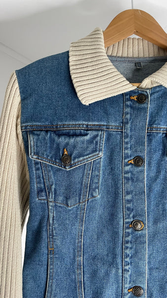 Ribbed Denim Jacket S