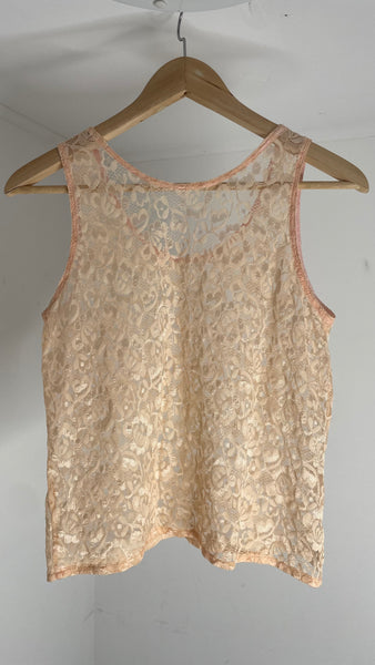 Pale Lace Tank Top M