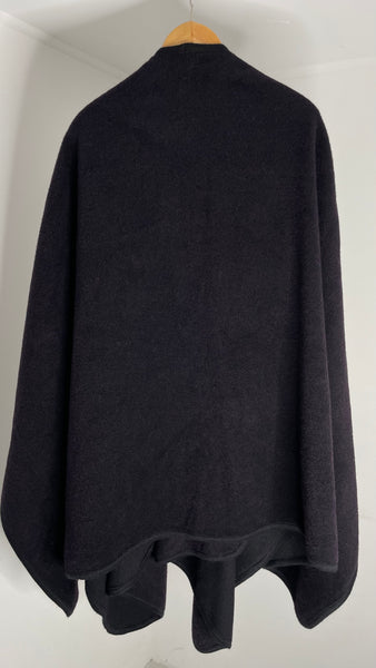 Wool Black Purp Poncho